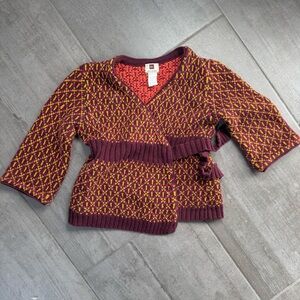 Tea Collection 100% Pima cotton wrap  2 3 4 Burgundy Yellow Kids Sweater